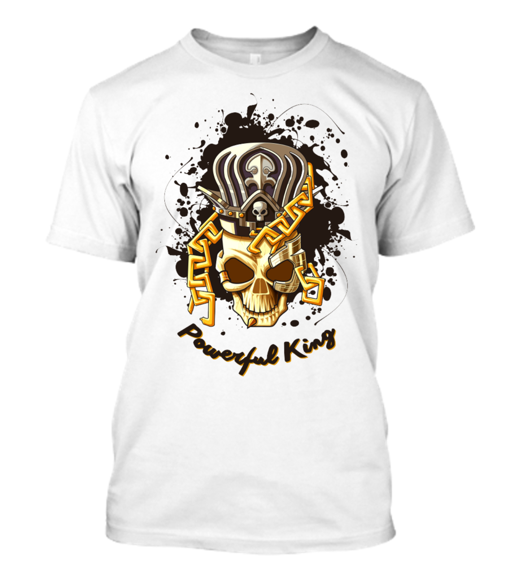 Powerful King Skull With Crown And Chains T-Shirt