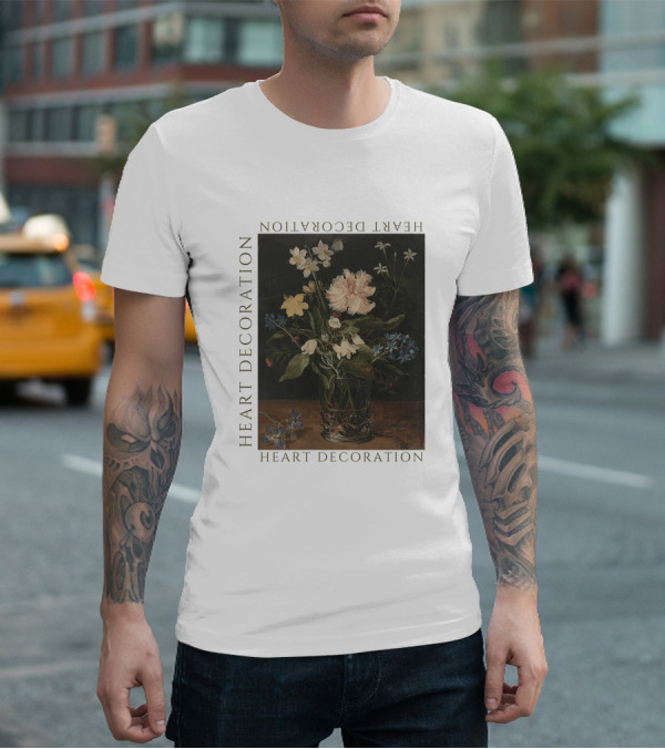 Heart Decoration Floral Vase Art Heart Decoration T-Shirt