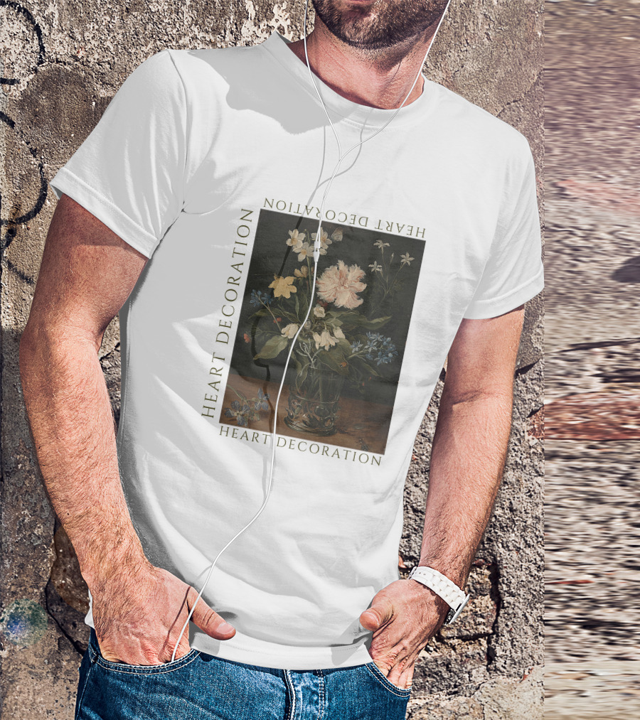 Heart Decoration Floral Vase Art Heart Decoration T-Shirt