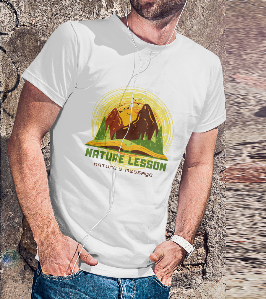 Nature Lesson Nature's Message Open Book With Mountains And Trees T-Shirt