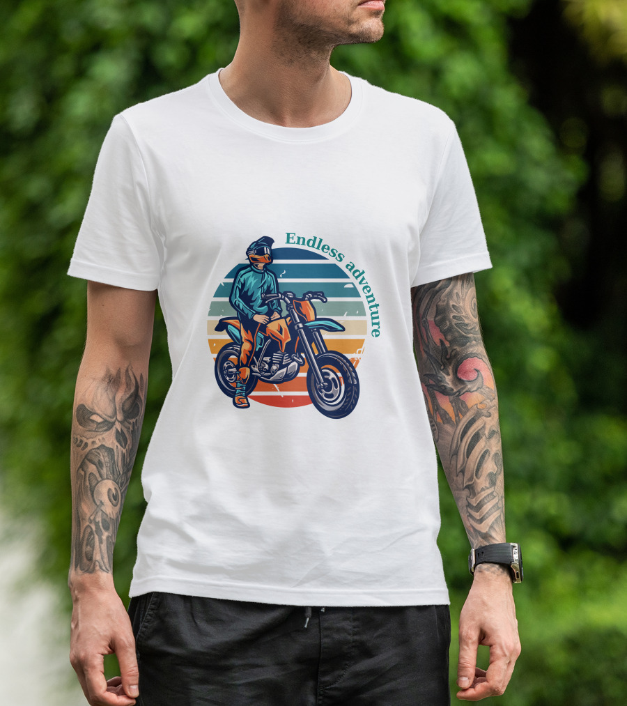 Endless Adventure Retro Motorcycle Rider T-Shirt