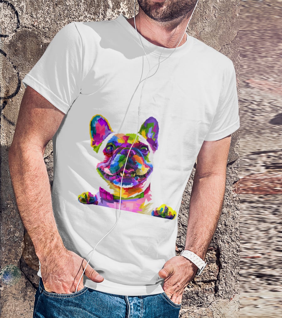 Colorful Dog Pop Art French Bulldog T-Shirt
