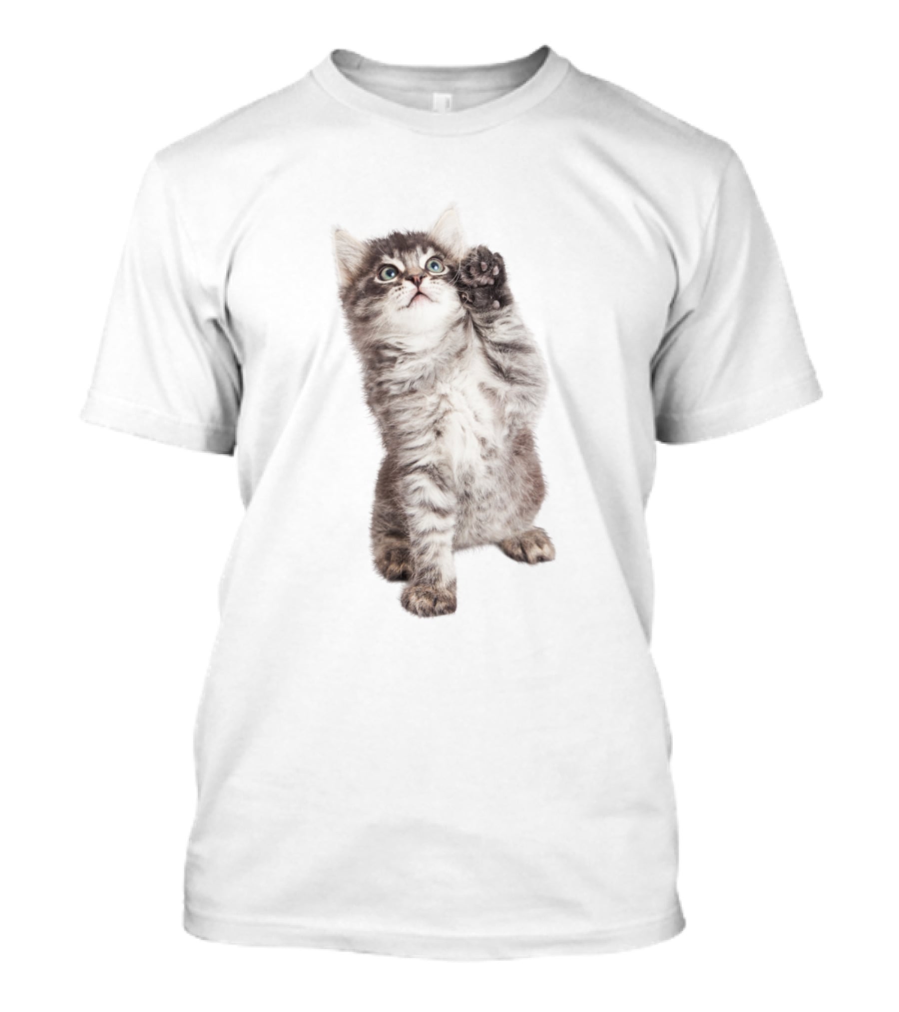 Cat Cute Playful Kitten Paw Lift T-Shirt