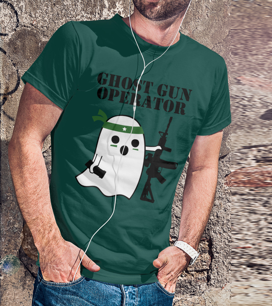 Ghost Gun Operator Ghost With Bandana And Rifle T-Shirt