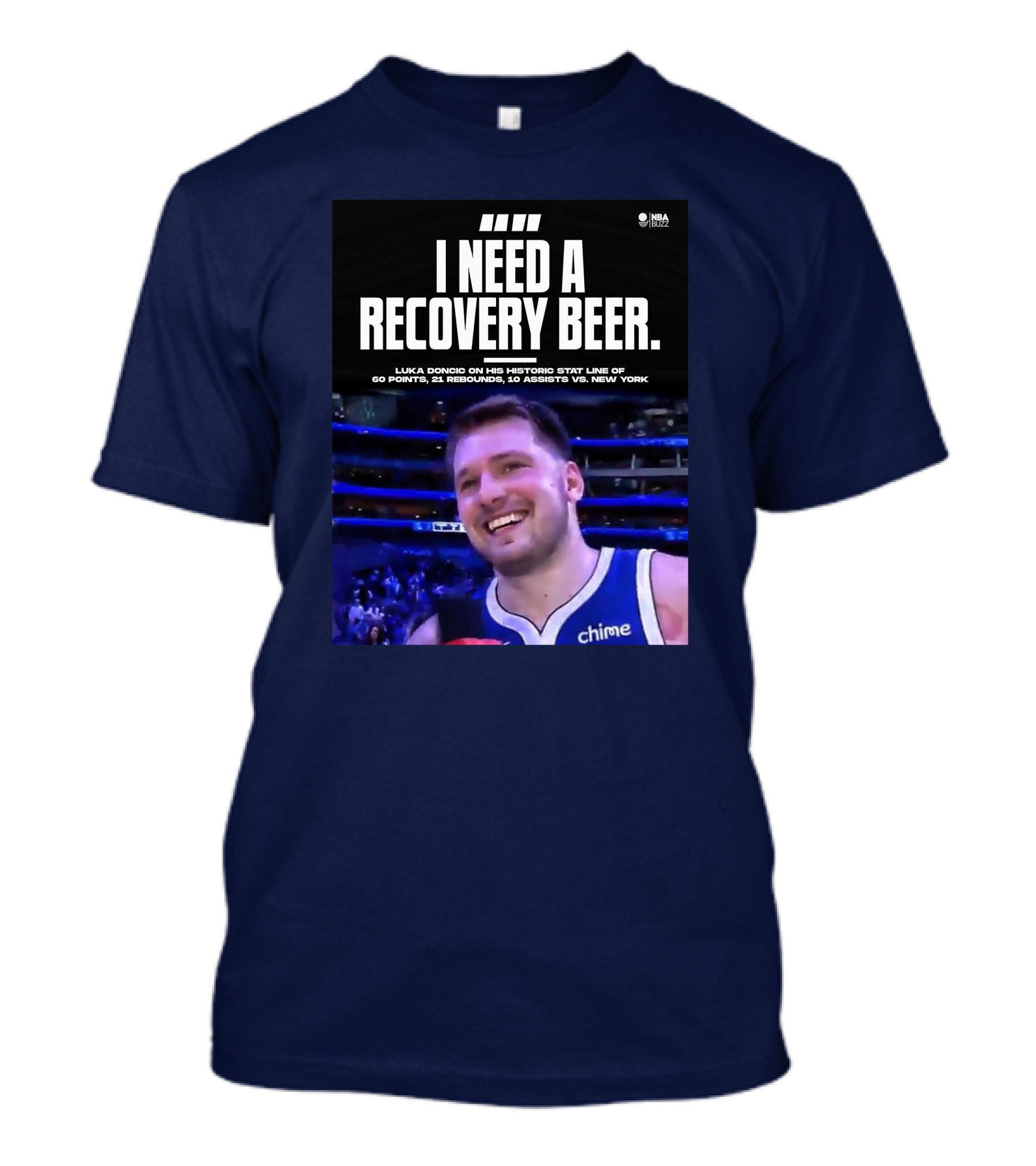 Luka Doncic Historic 60 Points 21 Rebounds 10 Assists Recovery Beer Vs New York T-Shirt