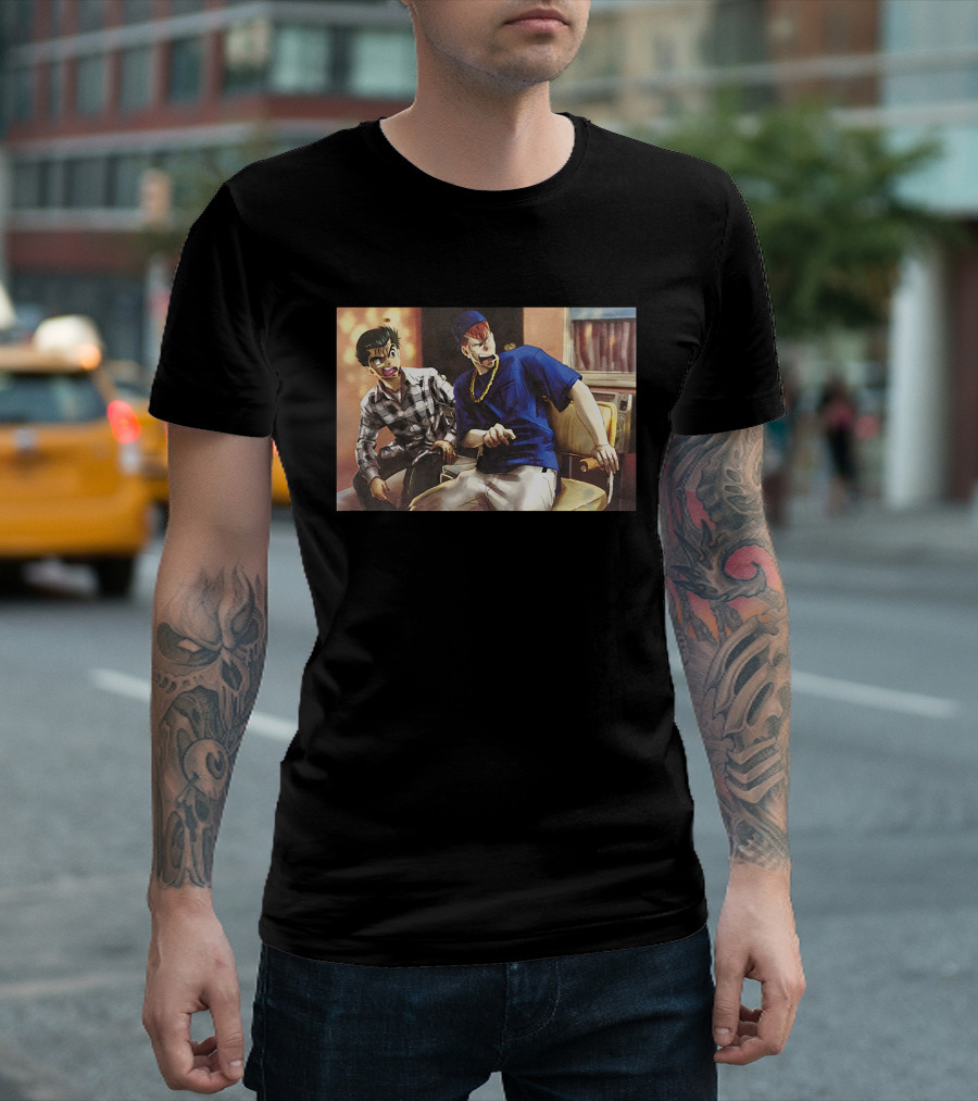 Damn Meme Yusuke And Kuwabara Reaction Couch Scene T-Shirt