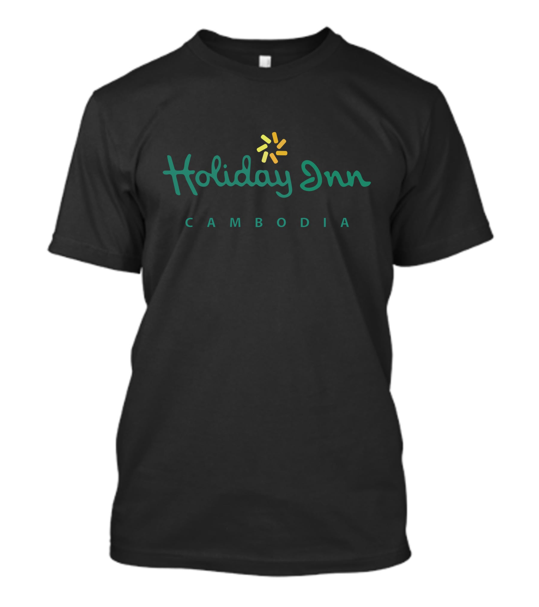Holiday Inn Cambodia Logo Green Text With Yellow Starburst T-Shirt