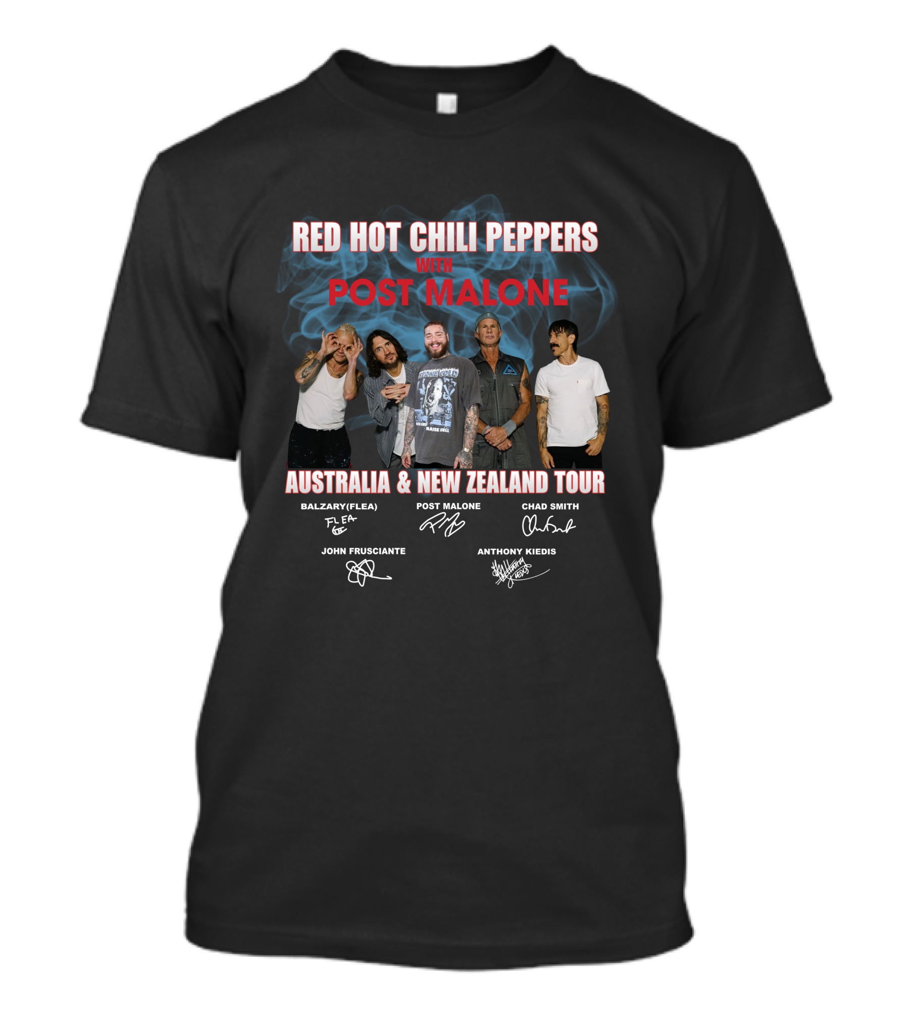 Red Hot Chili Peppers Post Malone Australia New Zealand Tour Balzary Flea John Frusciante Chad Smith Anthony Kiedis T-Shirt
