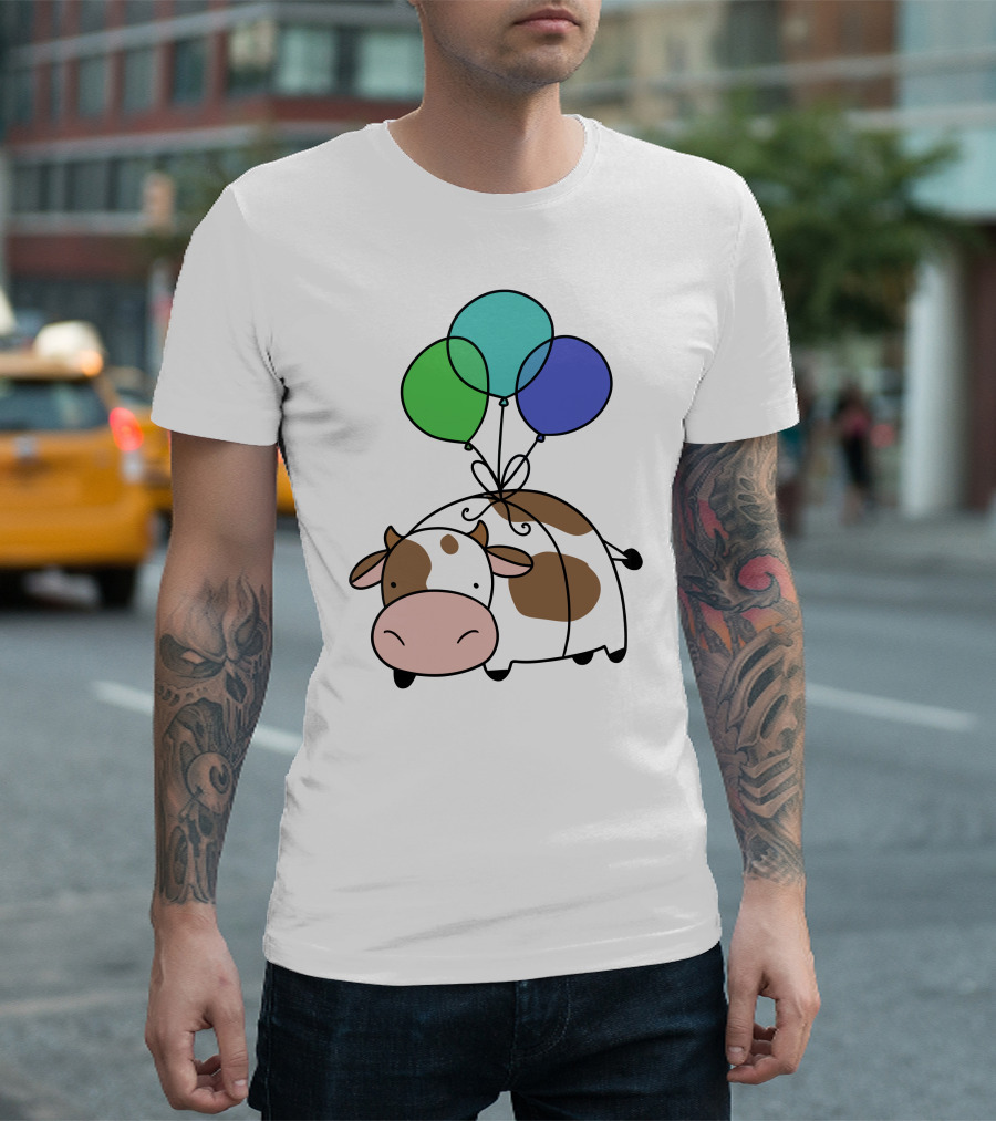 Cow Balloon Flying Adventure T-Shirt