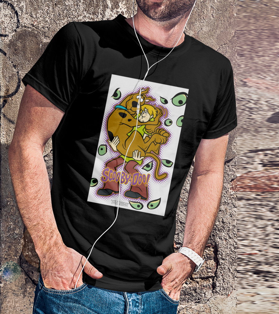 Scooby-Doo Shaggy Hug Surrounded By Eyes T-Shirt