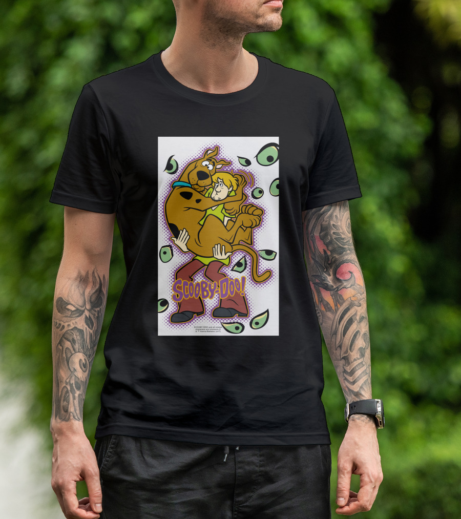 Scooby-Doo Shaggy Hug Surrounded By Eyes T-Shirt