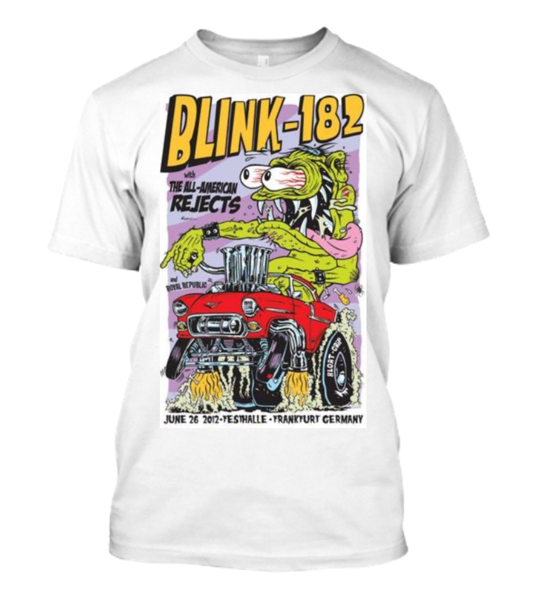 Blink 182 With The All-American Rejects June 26 2012 Festhalle Frankfurt Germany Rocket From The Crypt Concert T-Shirt