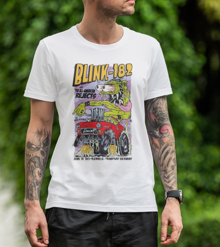 Blink 182 With The All-American Rejects June 26 2012 Festhalle Frankfurt Germany Rocket From The Crypt Concert T-Shirt