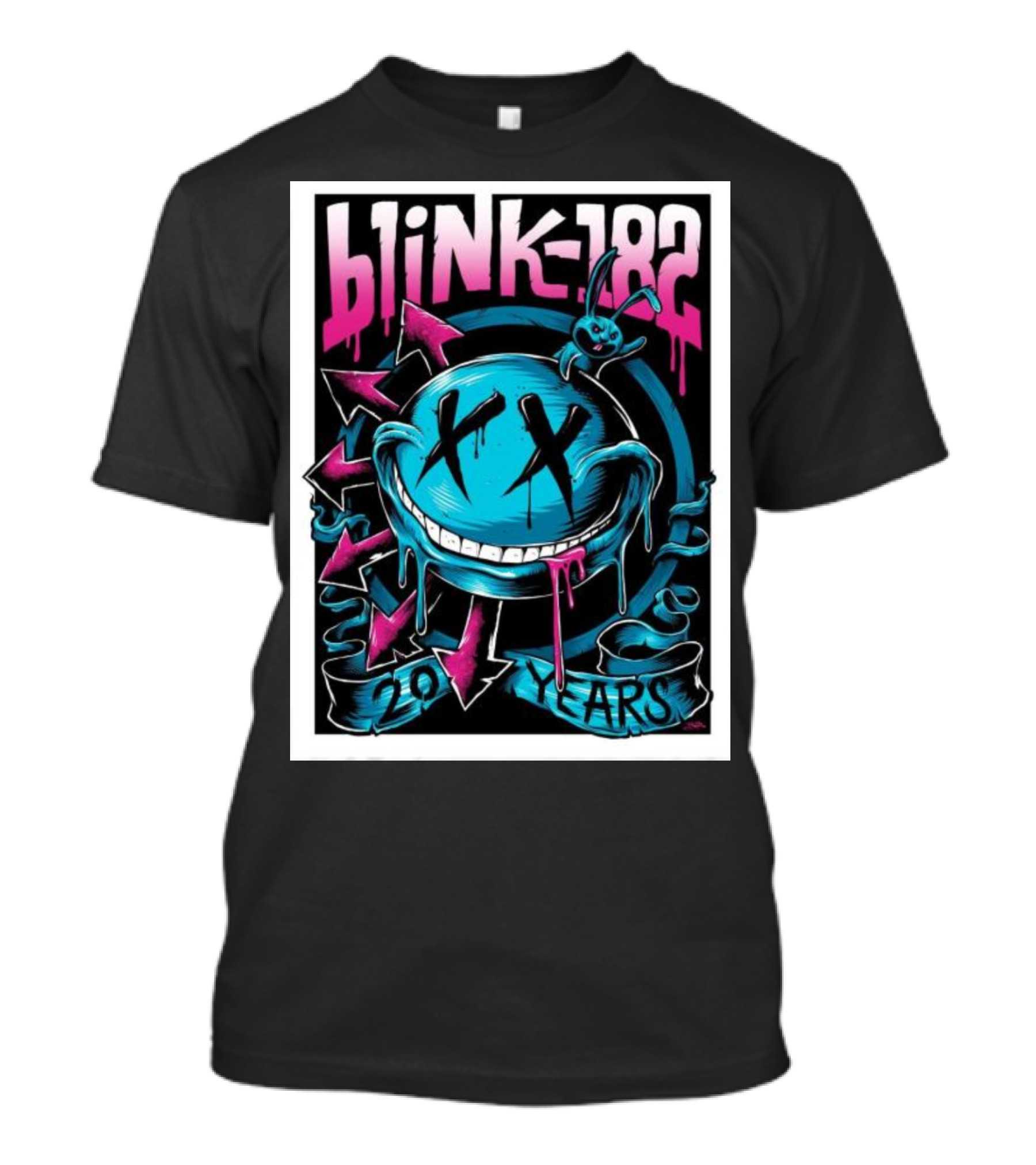 Blink-182 20 Years XX Face And Rabbit Arrows T-Shirt