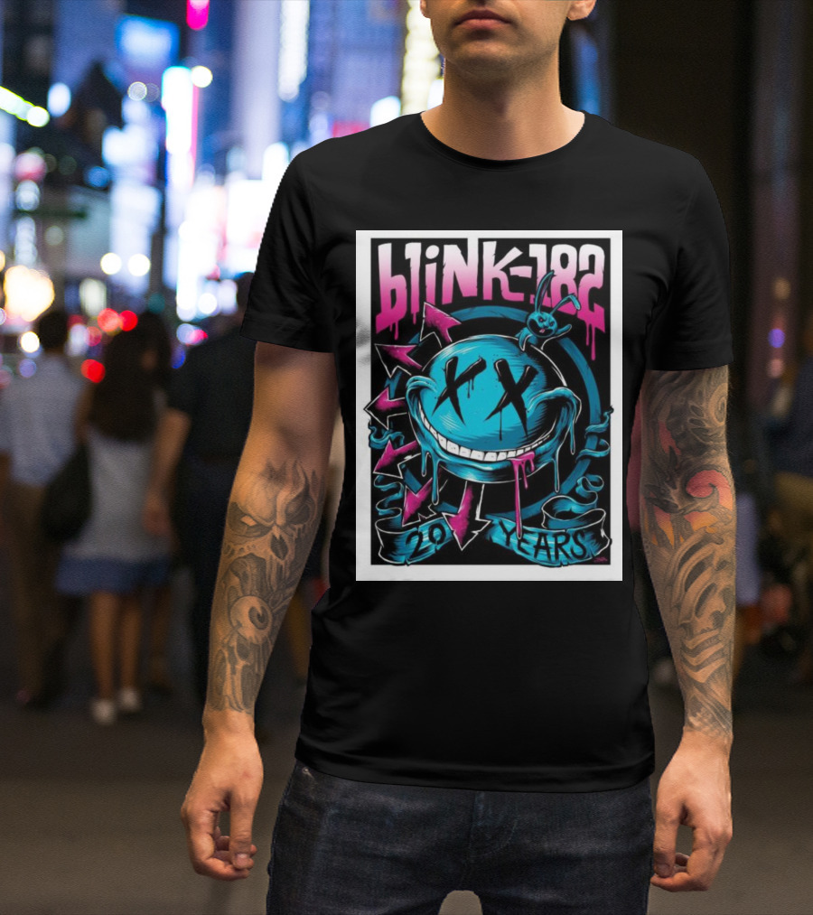 Blink-182 20 Years XX Face And Rabbit Arrows T-Shirt