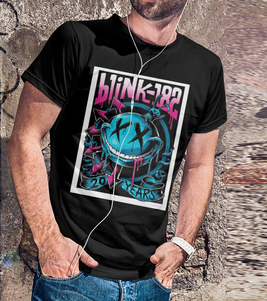 Blink-182 20 Years XX Face And Rabbit Arrows T-Shirt