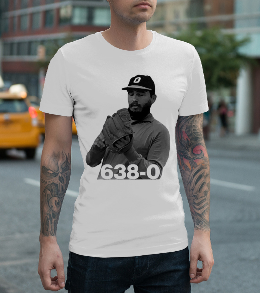 Castro 638-0 Baseball Pitcher Image With Cap Displaying 'O' T-Shirt