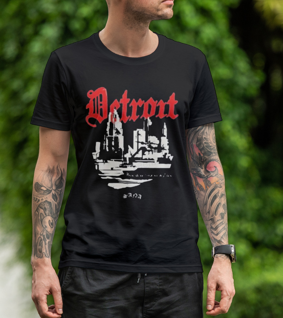 Detrout Cityscape Distressed 3D T-Shirt