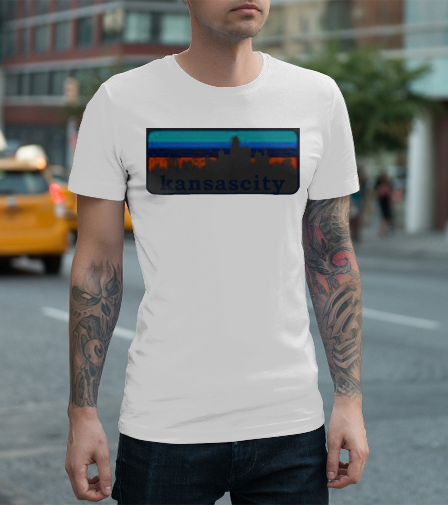 kansas city skyline vintage retro sunset T-Shirt