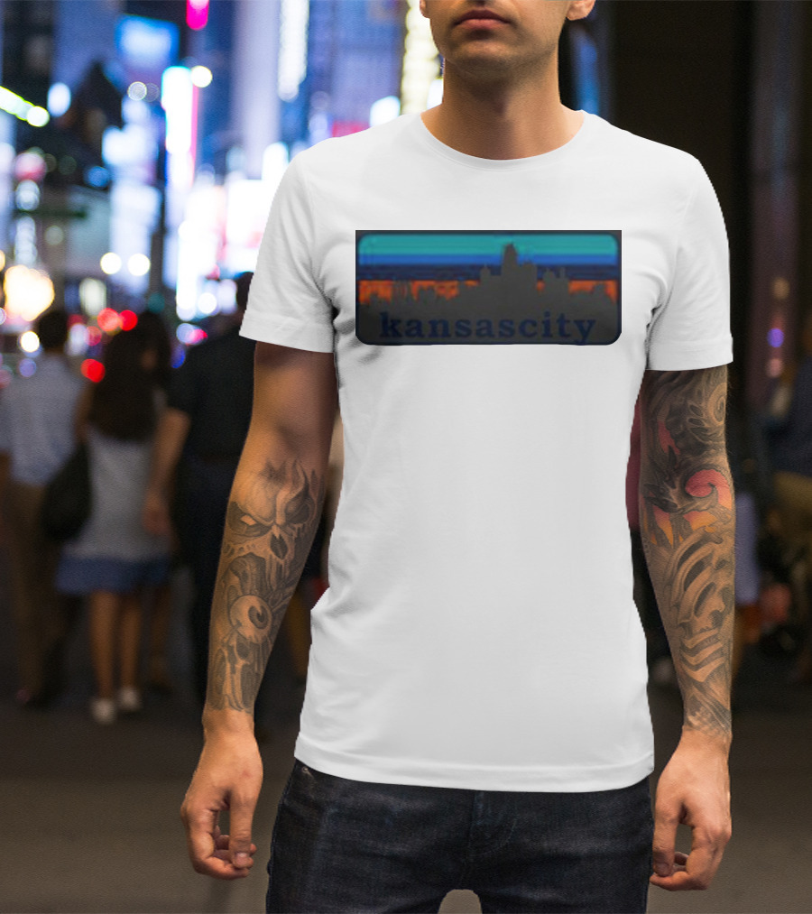 Kansas City Skyline Vintage Retro Sunset T-Shirt