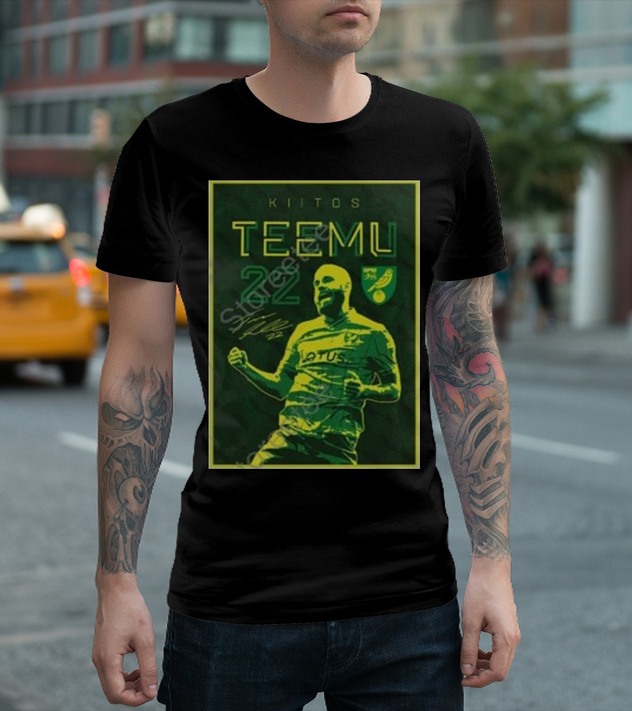 Kiitos Teemu 22 Norwich City Football Green Yellow T-Shirt