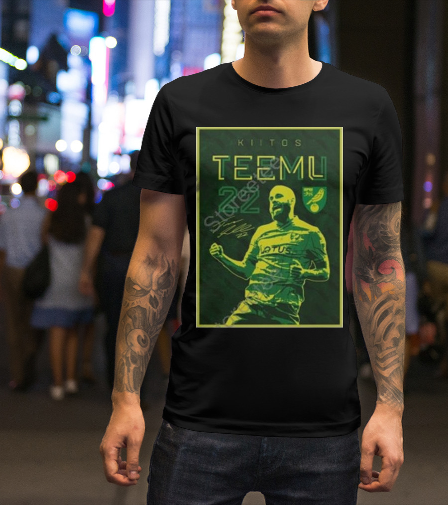 Kiitos Teemu 22 Norwich City Football Green Yellow T-Shirt