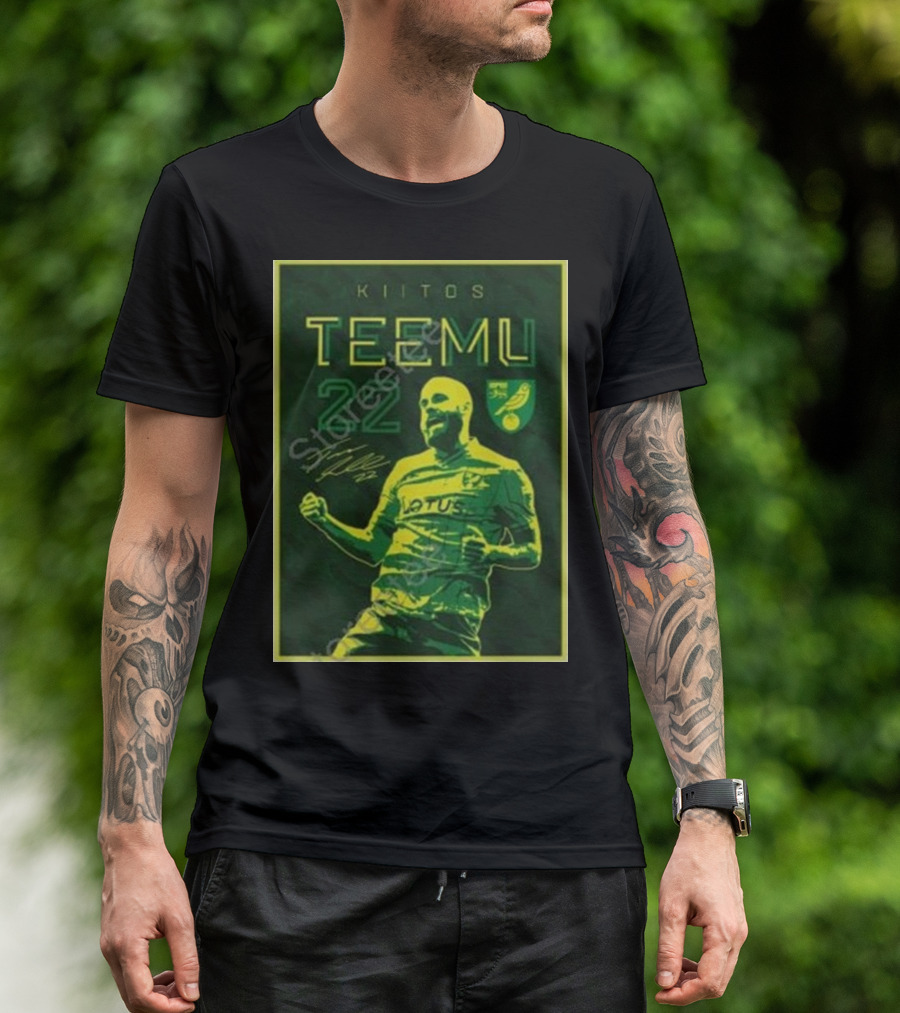 Kiitos Teemu 22 Norwich City Football Green Yellow T-Shirt