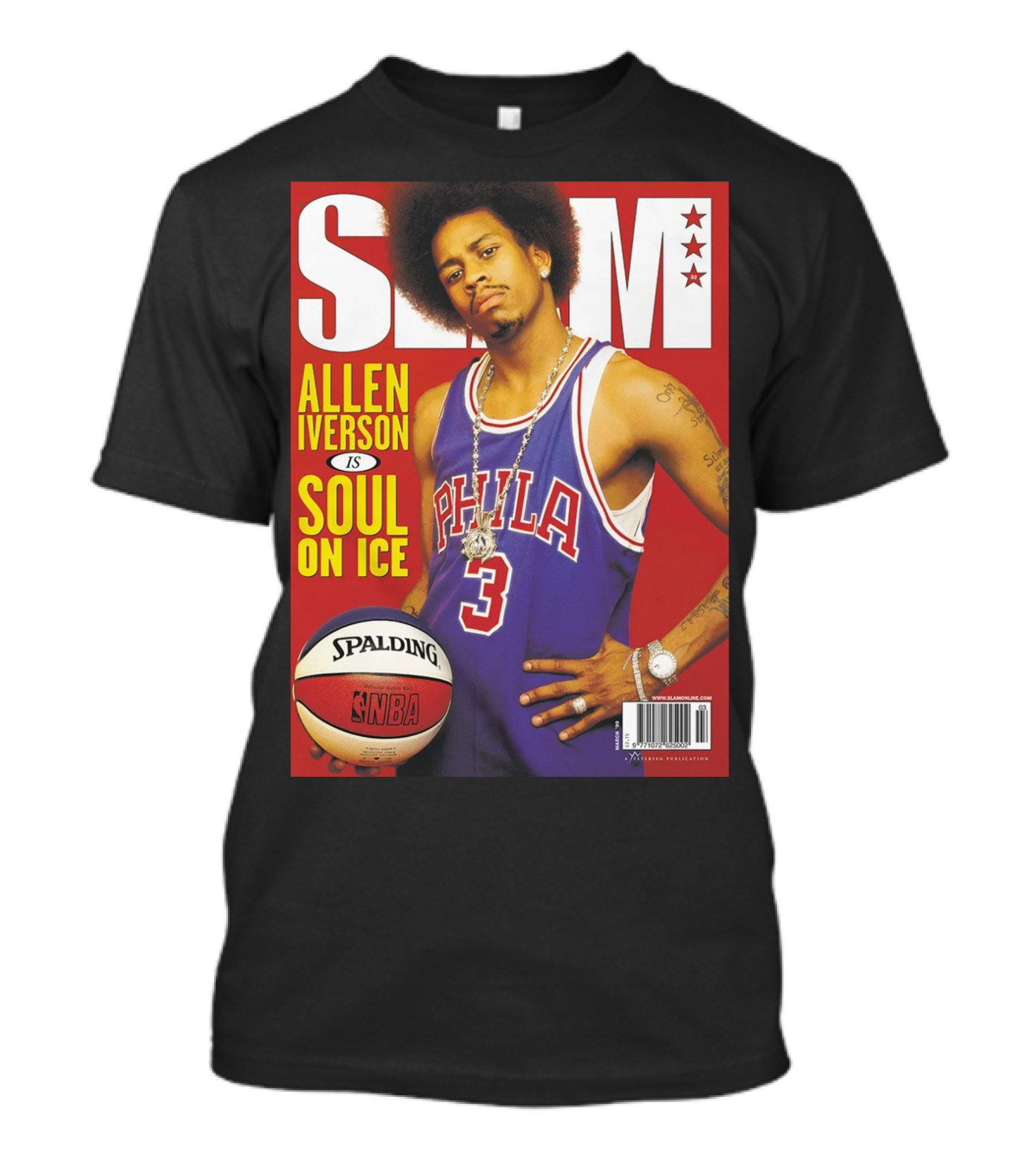 SLAM Magazine Allen Iverson Soul On Ice NBA Basketball Cover T-Shirt