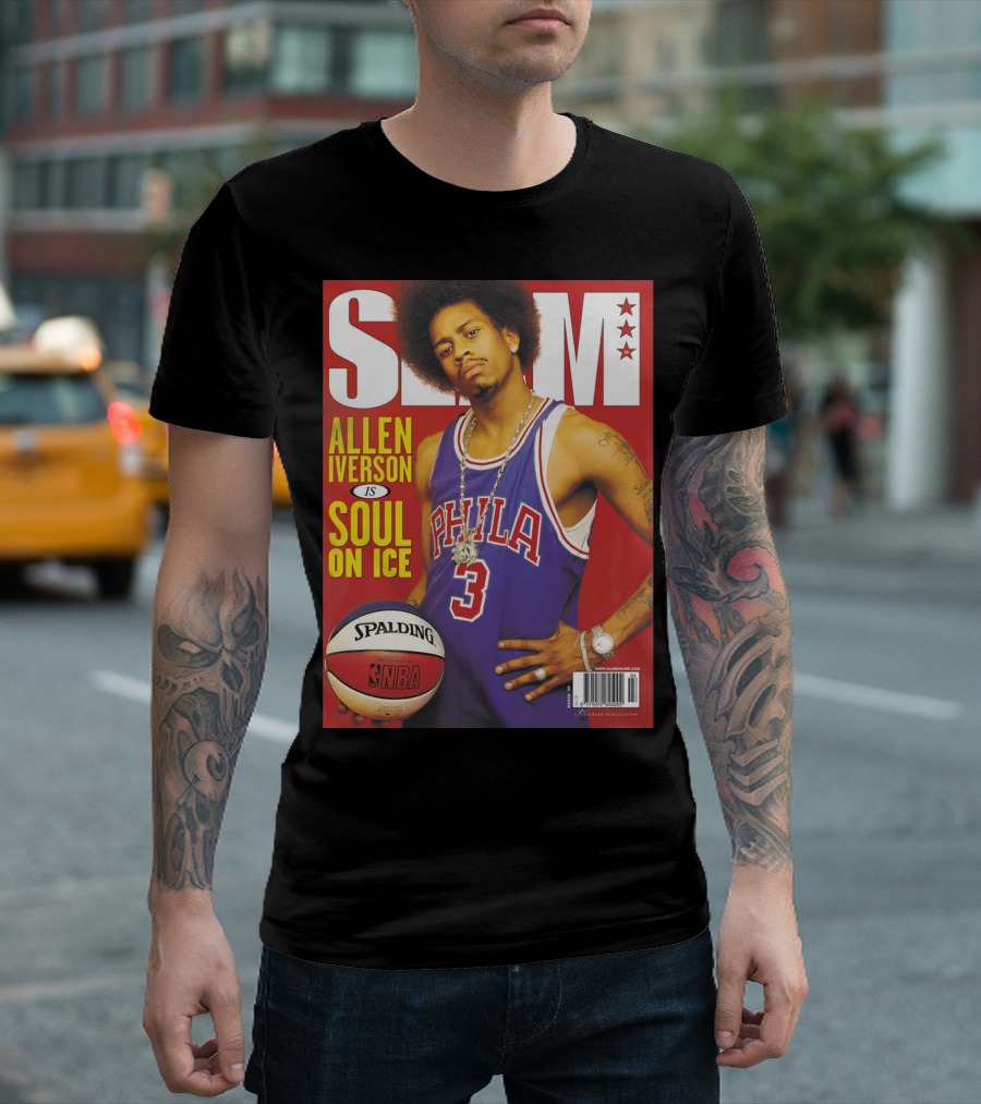 SLAM Magazine Allen Iverson Soul On Ice NBA Basketball Cover T-Shirt