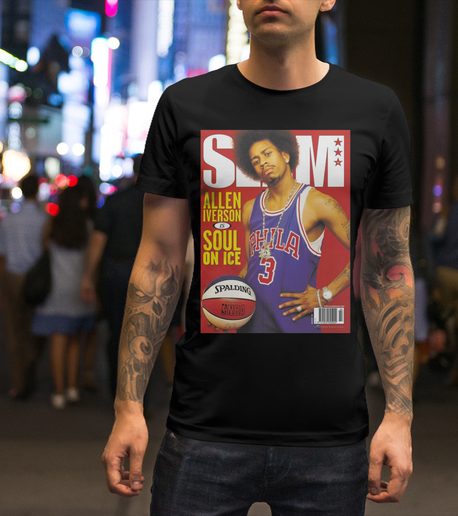 SLAM Magazine Allen Iverson Soul On Ice NBA Basketball Cover T-Shirt