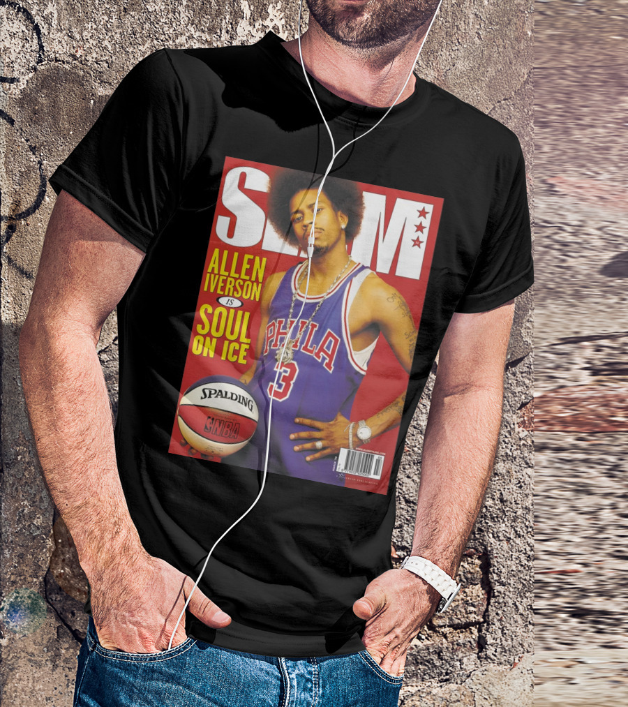 SLAM Magazine Allen Iverson Soul On Ice NBA Basketball Cover T-Shirt