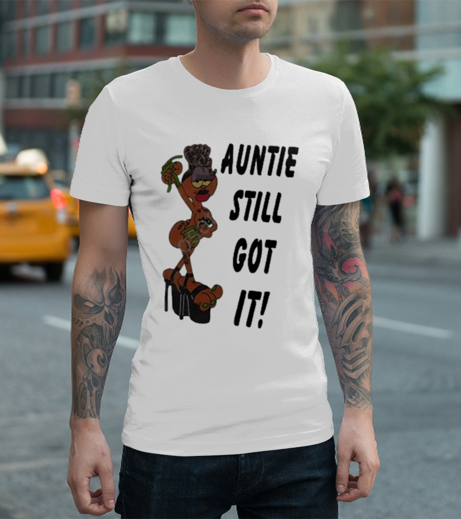 Auntie Still Got It High Heel Diva With Curlers And Coffee T-Shirt
