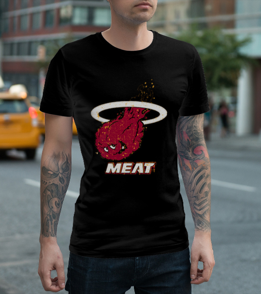 Miami Meat Hunger Force Flaming Meatball Halo T-Shirt