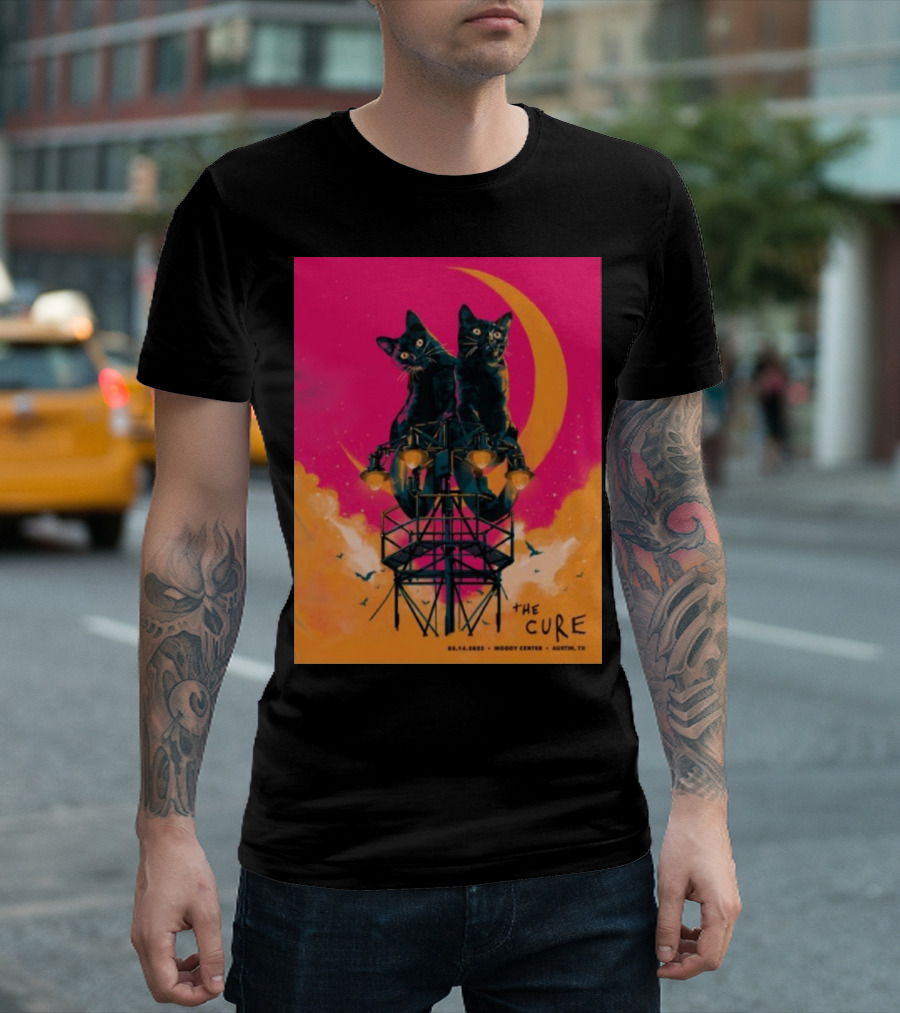 The Cure The Songs Of A Lost World Tour Cats On Scaffolding Moody Center Austin Pink Moon 05.10.2023 T-Shirt