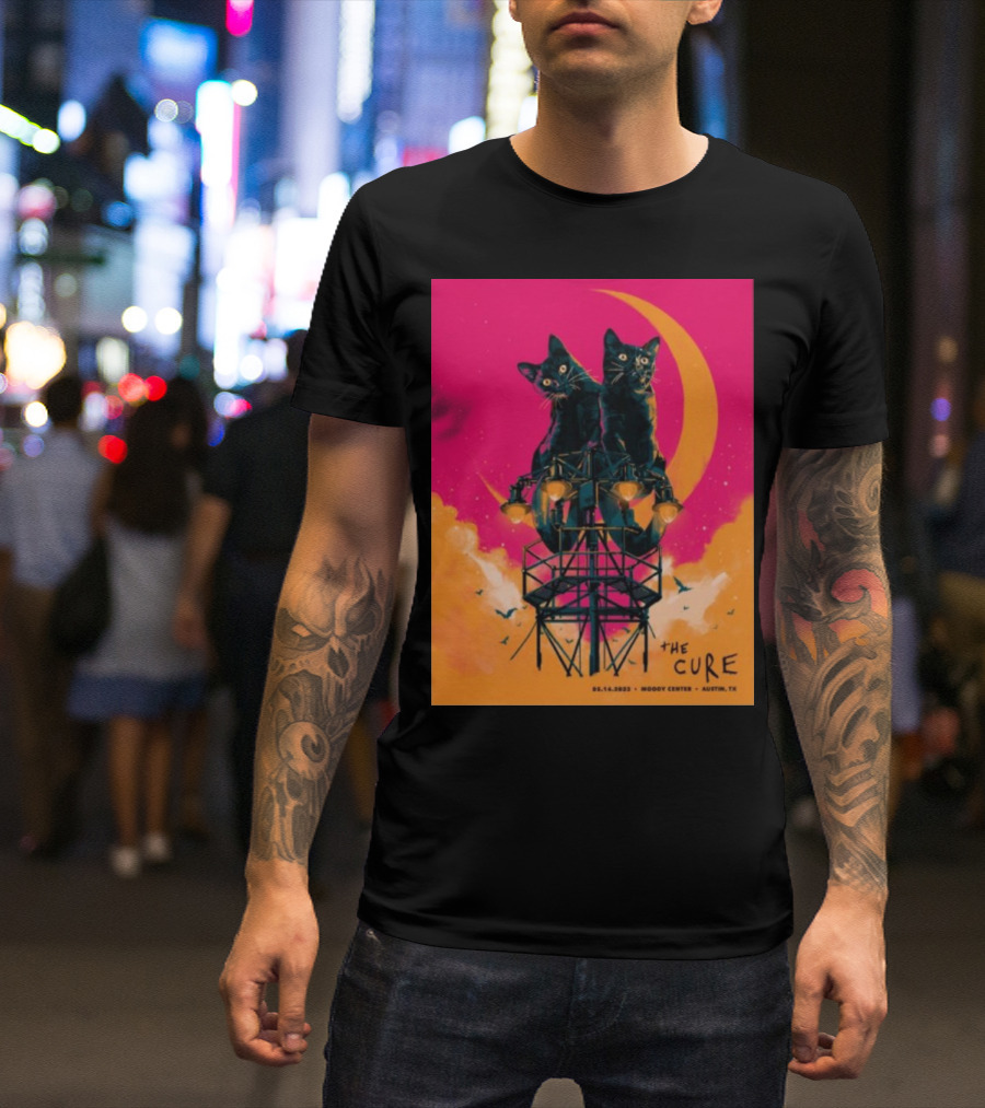 The Cure The Songs Of A Lost World Tour Cats On Scaffolding Moody Center Austin Pink Moon 05.10.2023 T-Shirt