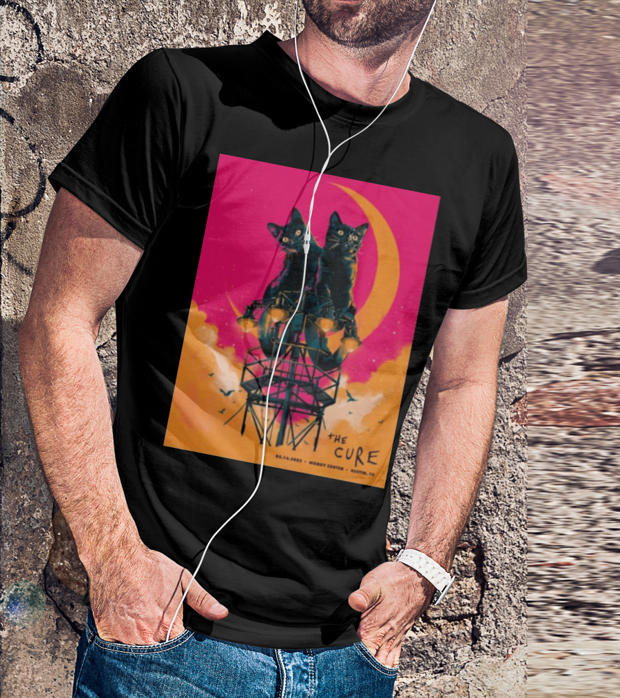 The Cure The Songs Of A Lost World Tour Cats On Scaffolding Moody Center Austin Pink Moon 05.10.2023 T-Shirt