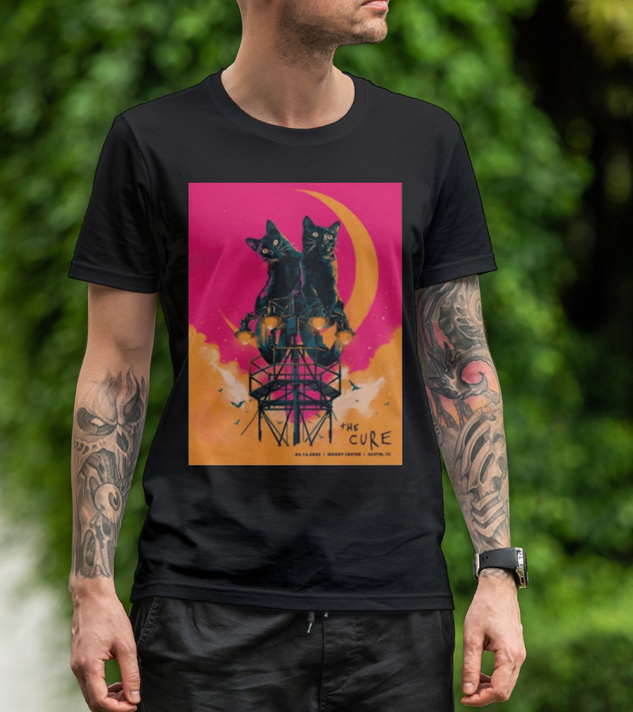 The Cure The Songs Of A Lost World Tour Cats On Scaffolding Moody Center Austin Pink Moon 05.10.2023 T-Shirt