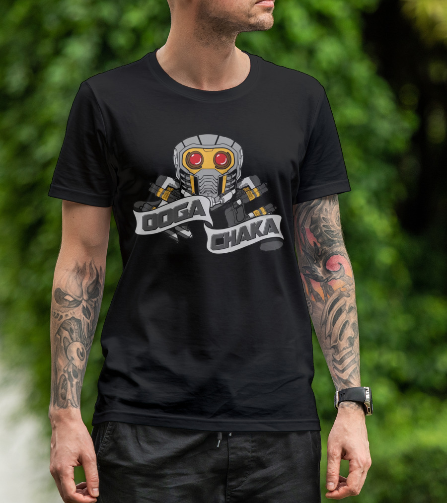 Ooga Chaka Guardians Of The Galaxy Star-Lord Helmet T-Shirt