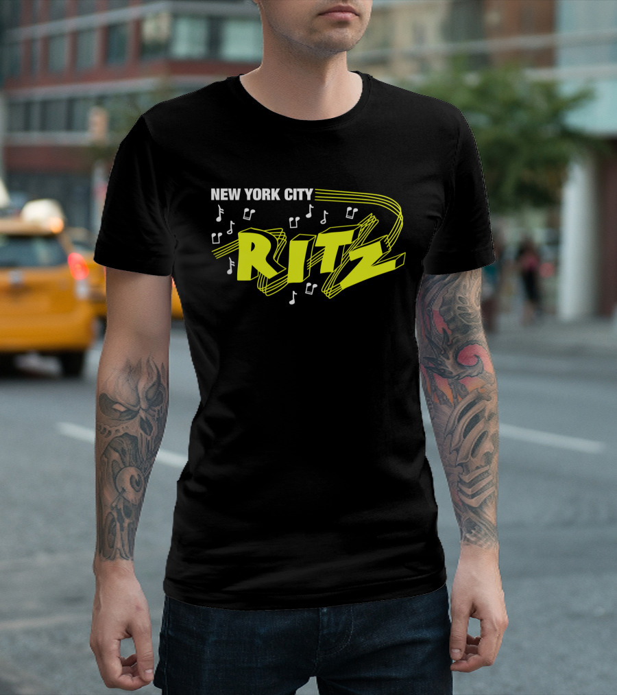 New York City Ritz Rock Club Music Notes T-Shirt