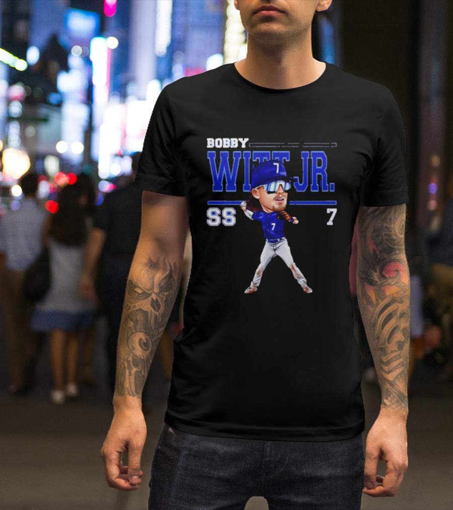 Bobby Witt Jr. SS 7 Kansas City Cartoon Baseball Player T-Shirt