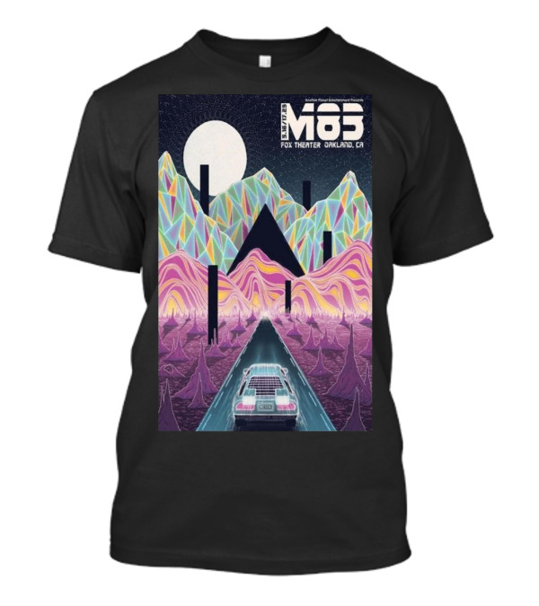 M83 Band Fox Theater Oakland CA May 16 And 17 Retro Futuristic Landscape T-Shirt