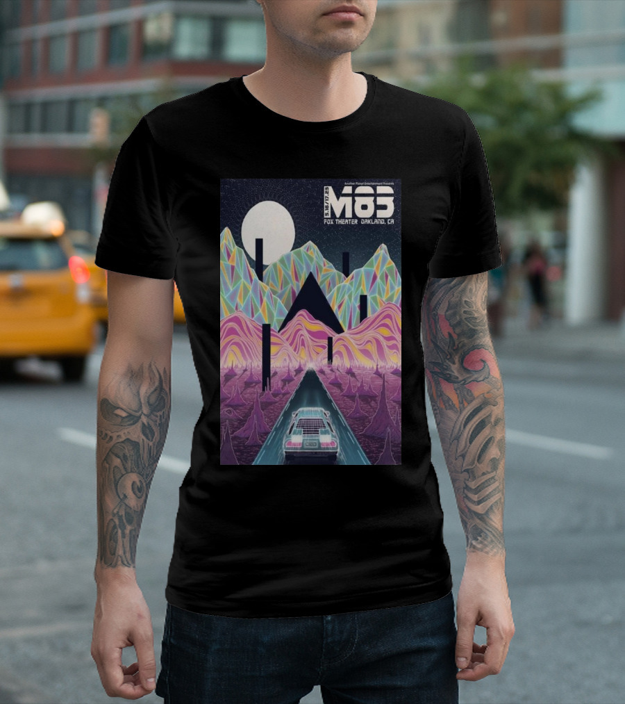M83 Band Fox Theater Oakland CA May 16 and 17 Retro Futuristic Landscape T-Shirt