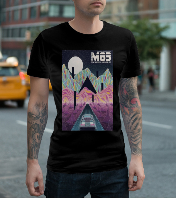 M83 Band Fox Theater Oakland CA May 16 And 17 Retro Futuristic Landscape T-Shirt