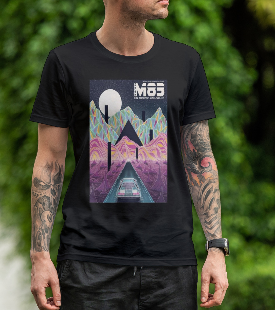 M83 Band Fox Theater Oakland CA May 16 And 17 Retro Futuristic Landscape T-Shirt
