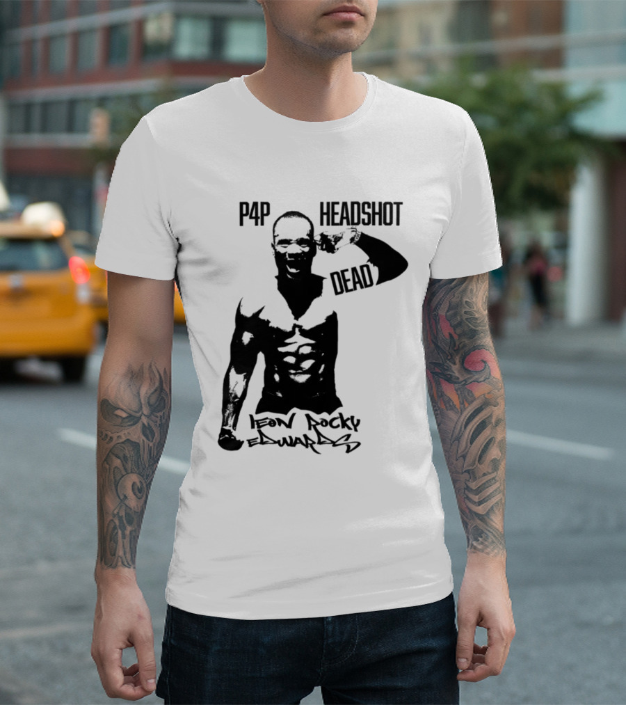Leon Rocky Edwards P4p Headshot Dead Premium Heavyweight T-Shirt