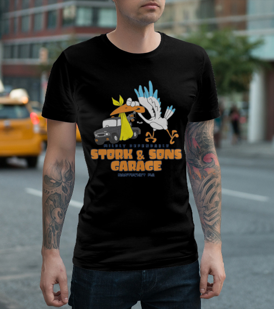 Mildly Dependable Stork and Sons Garage Pawtucket RI T-Shirt