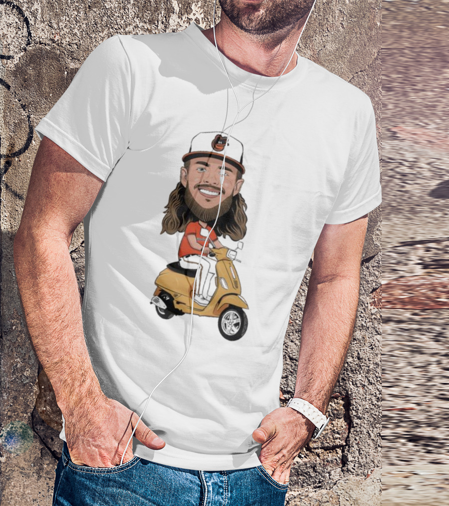 Baltimore Orioles Vespi Riding Vespa Scooter T-Shirt