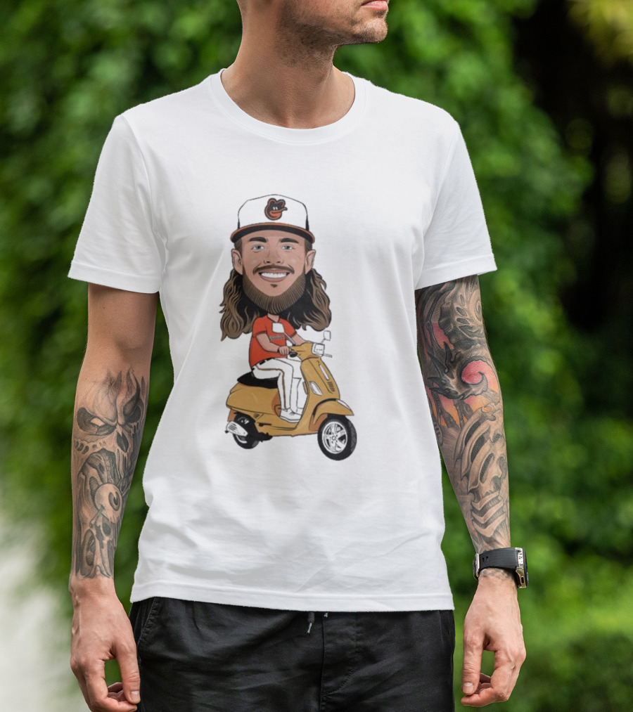 Baltimore Orioles Vespi Riding Vespa Scooter T-Shirt