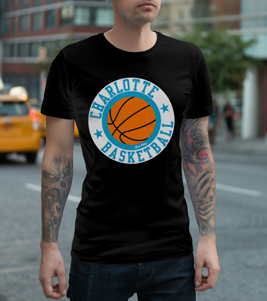 Charlotte Basketball Est 1988 Logo Vintage Style Circle Emblem T-Shirt