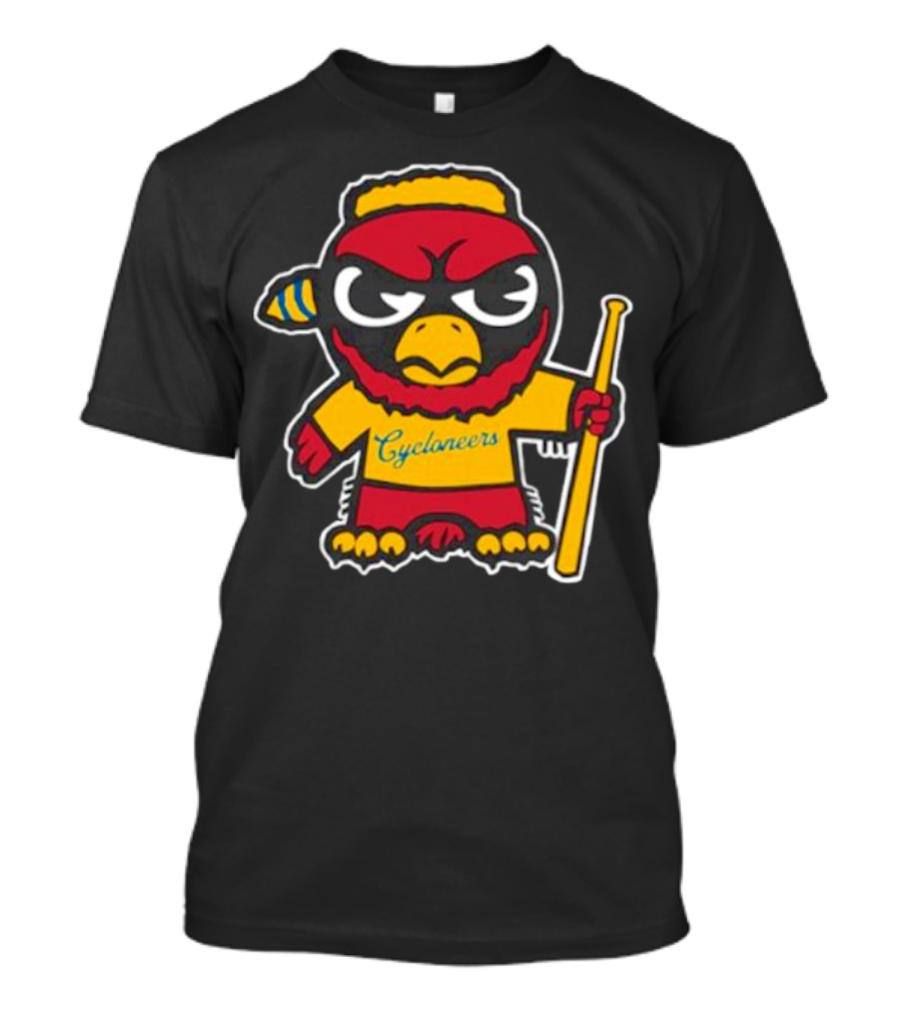 Cycloneers Bird Mascot Holding Baseball Bat T-Shirt